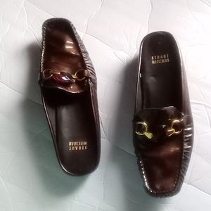 Stuart Weitzman leather slides